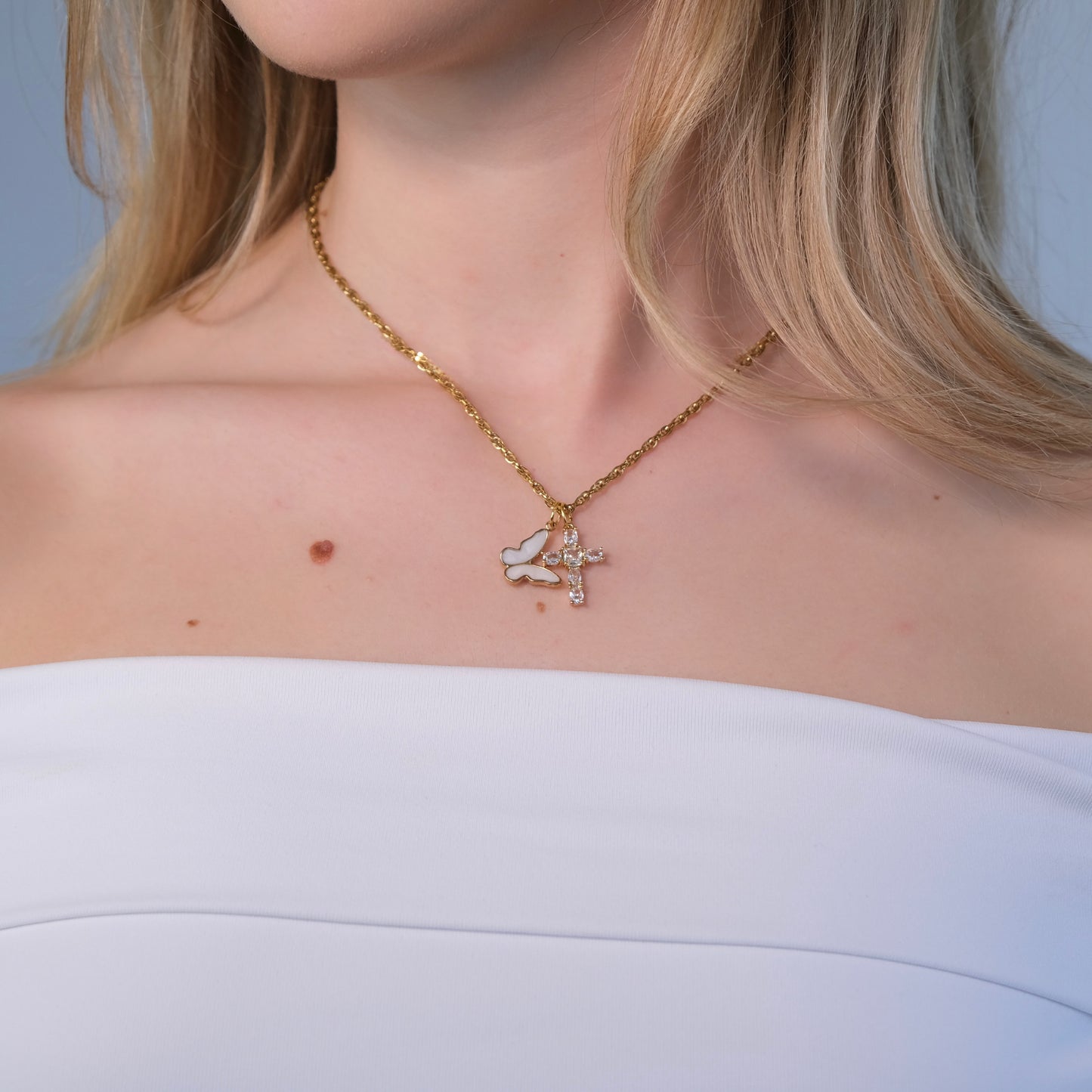 White Butterfly Charm