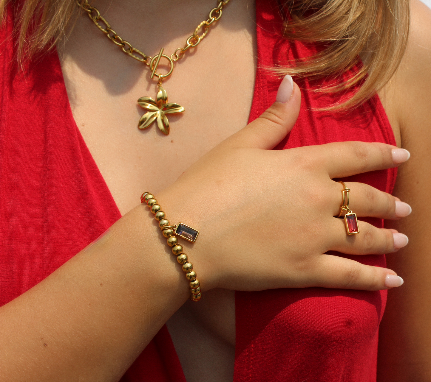 Gold Gem Charm