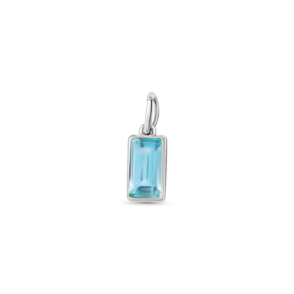 Silver Gem Charm